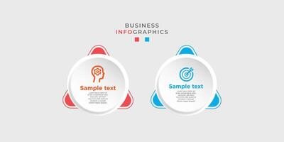 Modern business infographic template design with 2 step or options. Cool design for process diagram, presentations, workflow layout, banner, flow chart, wall information. Eps10 vector