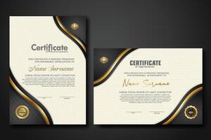 Luxury certificate template with textured effect dan line gold shine on frame background. new Collections vector