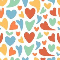 Groovy hearts seamless pattern vector