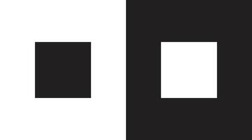 Square geometric shape, black and white icon for apps and websites vector