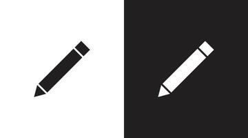 black and white flat pencil icon for apps and websites vector