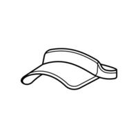 Visor cap line icon isolated on white background vector