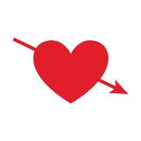 Heart With Arrow Through Flat on white background vector