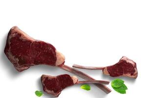 Elevate your cooking with our superior selection of meat cuts enhanced with fresh garden herbs photo