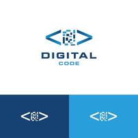 Abstract code logo design with gradient color modern concept, programmer icon illustration template vector