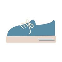 Stylized comfortable lace-up shoes with small thin soles n trendy soft shades in minimalistic style vector