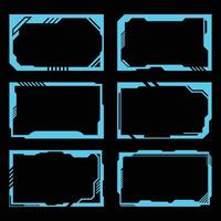 Collection of abstract technology frames futuristic hud interface vector