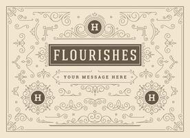 Vintage ornaments swirls and scrolls decorations design elements set, flourish ornate calligraphic combinations vector