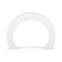 White circle arch wide glossy basic construction geometric 3d element design realistic vector