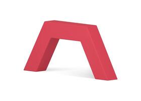 Red geometric 3d arch architectural foundation basic isometric pedestal realistic vector
