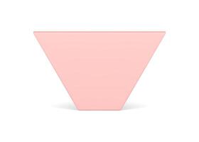 Pink trapezoid 3d geometric premium platform basic foundation front view realistic vector