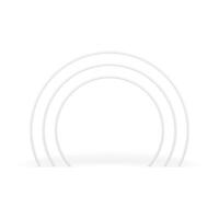 White arch level circle geometric entrance gate glossy 3d element realistic illustration vector