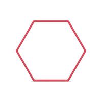 Red hexagonal honeycomb boundary frame glossy geometric 3d design realistic illustration vector