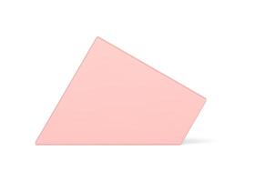 Pink squared abstract geometric figure vertical wall 3d element design realistic vector