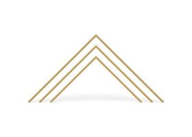 Corner arch golden metallic structure abstract triangle geometric shape 3d element realistic vector