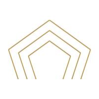 Golden multilevel polygonal arch corner geometric shape 3d element realistic vector