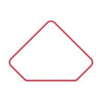 Red polygonal frame decorative boundary smooth angled edges design front view vector