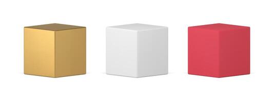 Collection isometric luxury squared block stage pedestal podium for product presentation 3d vector