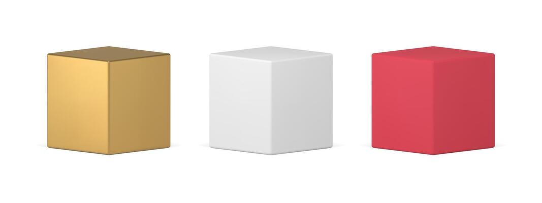 Collection isometric luxury squared block stage pedestal podium for product presentation 3d
