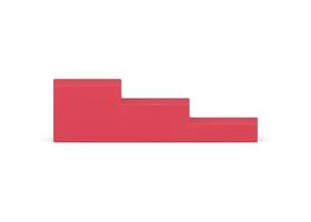 Red stairs contest podium growth level aspirations achievement award side view realistic vector