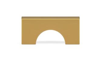 Golden arch tribune showcase rectangle platform studio tribune pedestal front view realistic vector