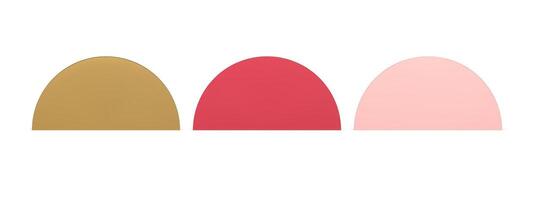 Collection realistic semicircle wall display vertical stage tribune 3d template illustration vector