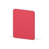 Red glossy slim rectangle block vertical wall architectural display isometric realistic vector