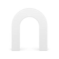 White curved column architecture geometric shape arch exhibition frame border realistic vector