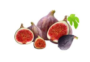 Tasty black figs on the white backround photo