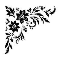Floral Corner Border Design Element . vector