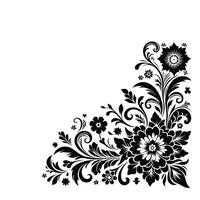 Floral Corner Border Design Element . vector