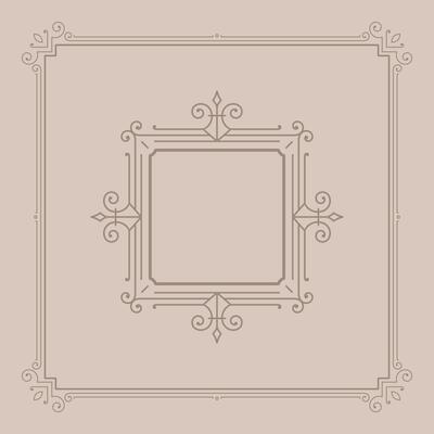 Vintage flourishes ornament swirls lines frame template illustration.