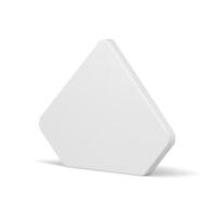 White pentagon vertical polygonal wall geometric shape abstract showcase realistic vector
