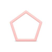 Pink pentagonal glossy framework minimalist geometric decor basic foundation realistic vector