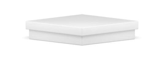 Classic white glossy squared stage podium level isometric design for show or product presentation vector