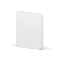 White vertical wall slim rectangular isometric block geometric figure design realistic vector
