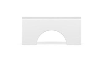 Arch showcase rectangle pedestal foundation white construction podium front view realistic vector