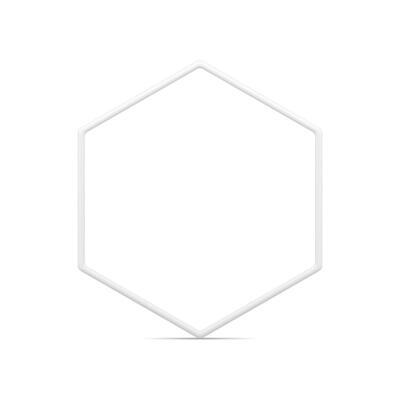 White polygonal symmetric geometry frame basic foundation six side corner 3d element decor