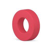 Circular red ring glossy frame geometric decorative foundation vertical design element vector