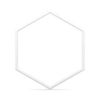 Realistic glossy white frame crystal shape empty premium product decorative design vector