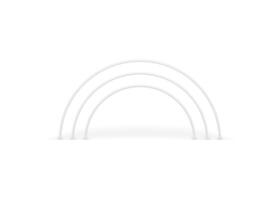 White multilevel glossy arch geometric 3d element decorative design realistic illustration vector