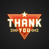 Retro Thank You Message Sign Design vector