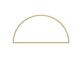 Golden premium half circle geometric frame glossy decor design 3d element realistic vector