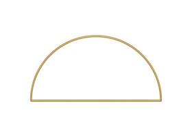 Golden premium half circle geometric frame glossy decor design 3d element realistic vector