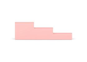 Pink steps pedestal staircase achievement level foundation growth product showcase realistic vector