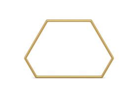 Golden premium angular border construction basic foundation geometric form 3d element vector