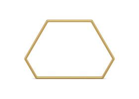 Golden premium angular border construction basic foundation geometric form 3d element vector