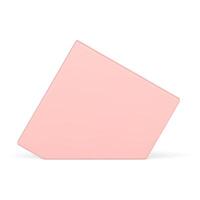 Pentagonal pink corner vertical abstract block geometric base foundation 3d design realistic vector