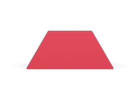 Red trapezoid vertical wall minimalist geometric base foundation 3d decor element realistic vector
