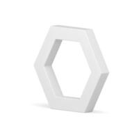 White glossy hexagonal frame geometric 3d design honeycomb mosaic element realistic vector